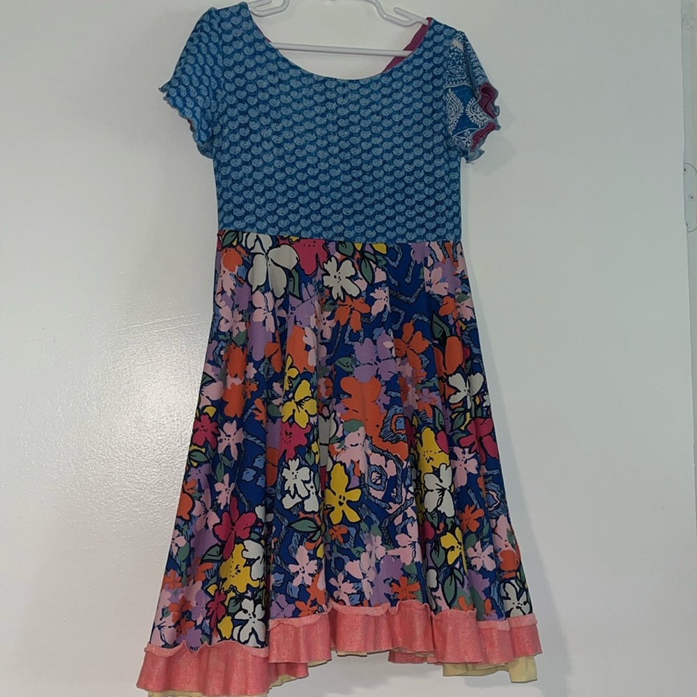 Twirly Girl original reversible Colorful Floral Kids Dress